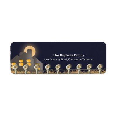 Midnight Blue Rustic Farm Themed Return Address Label