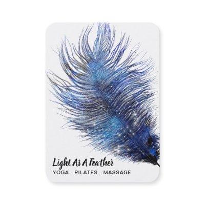 *~*  Midnight Blue Sky Cosmic Feather Boho Teal