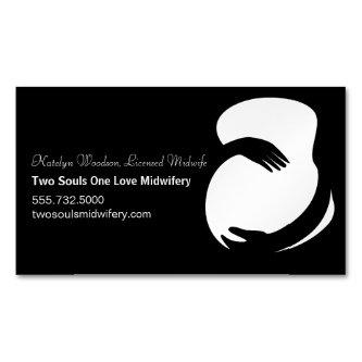 Midwife Black White Birth Center Chic Maternity  Magnet