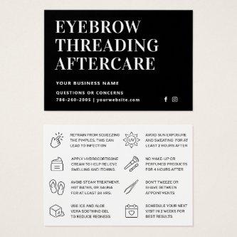 Mighty Black Eyebrow Threading Aftercare Card