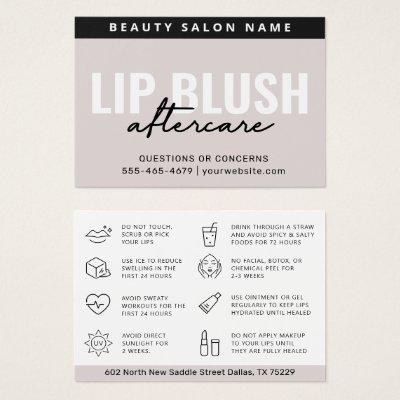 Mighty Cream Lip Blush After Care Instruction Card