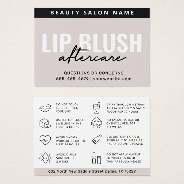Mighty Cream Lip Blush After Care Instruction Card