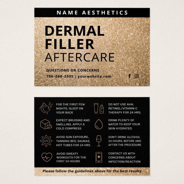 Mighty Glitter Gold Dermal Filler Aftercare Card