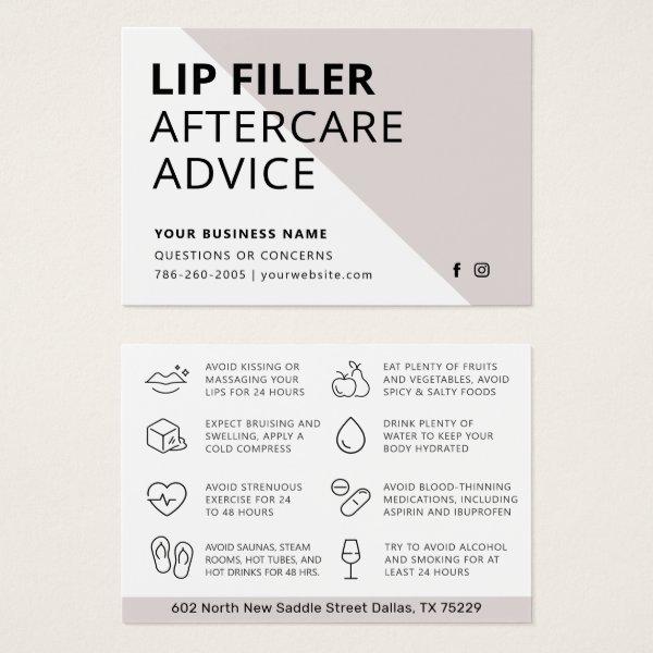 Mighty Lip Filler Aftercare Instructions Card