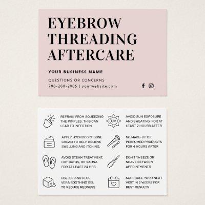 Mighty Pink Eyebrow Threading Aftercare Card