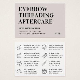 Mighty  Simple Eyebrow Threading Aftercare Card