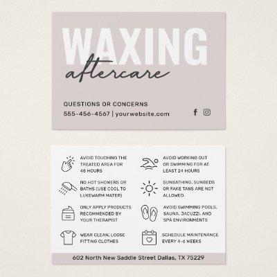 Mighty Waxing Aftercare Card Hair Removal Card