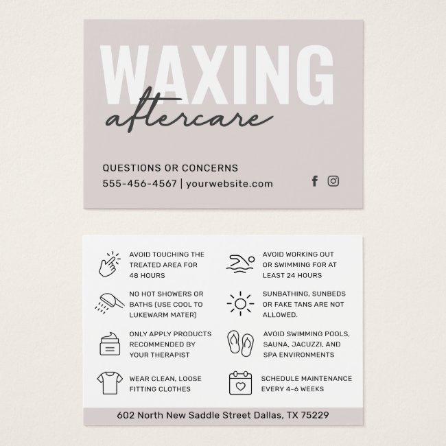 Mighty Waxing Aftercare Card Hair Removal Card