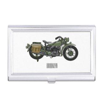 Military cruiser motorcycle cartoon illustration  case