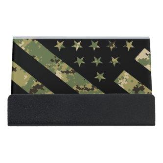 Military Digital Camouflage US Flag Desk  Holder