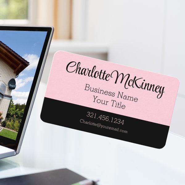 Millennial Pink Black Modern Clean Lines