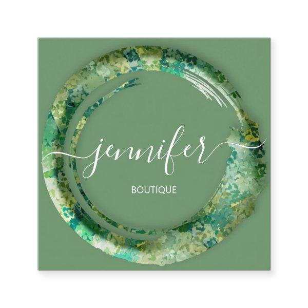 Mimetic Camouflage Abstract Fashion Mint Green Square