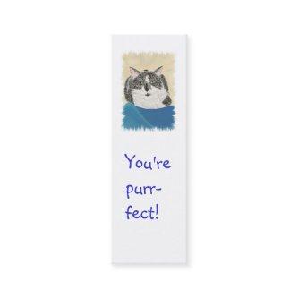 Mini Bookmark Cards,Tuxedo Cat Mini