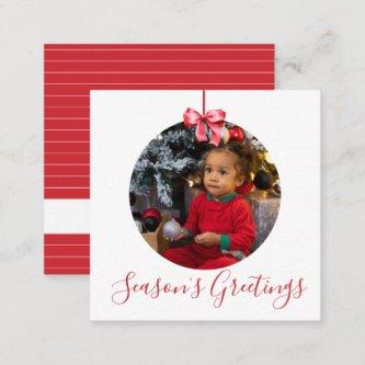 MINI Personalized Christmas Bauble Photo Frame Note Card