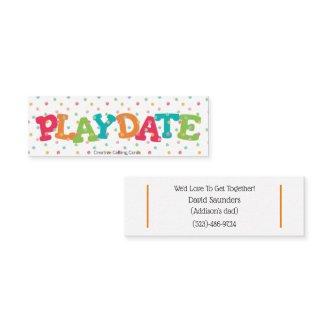 Mini Play Date We'd Love To Hang Out Calling Card