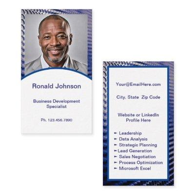 Mini Resume Card | Networking Card Navy Blue