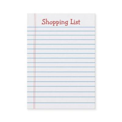 Mini Shopping List Note Paper