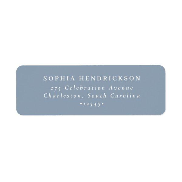 Minimal and Chic | Dusty Blue and White Wedding Label