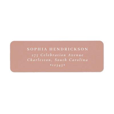 Minimal and Chic | Terracotta and White Wedding Label
