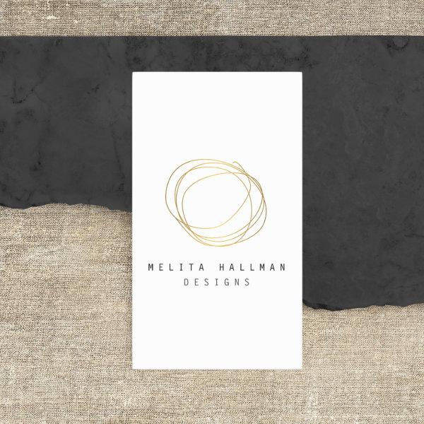 Minimal and Modern Gold Designer Scribble Logo