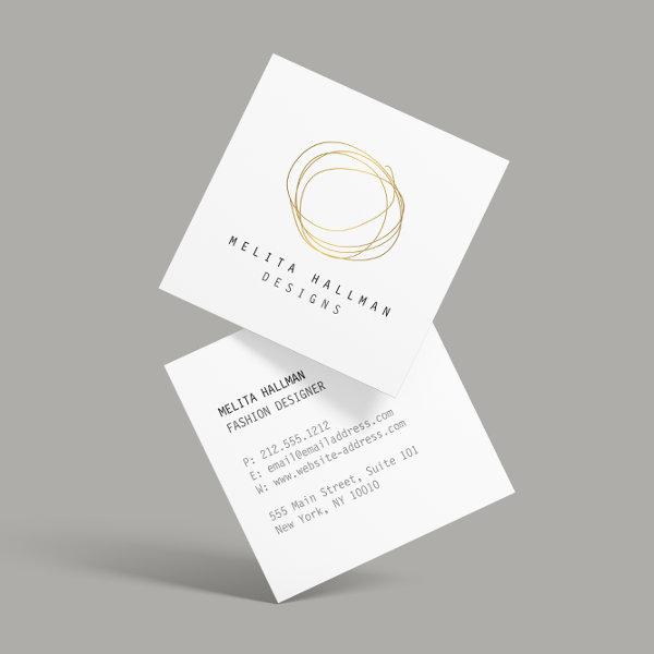 Minimal and Modern Gold Designer Scribble Logo Square