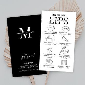 Minimal BB Glow Lips Aftercare Instructions Salon