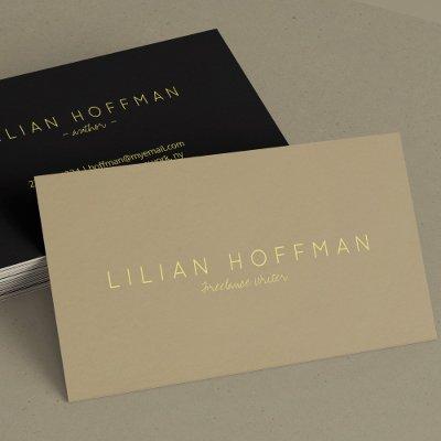 Minimal beige black gold script freelance writer