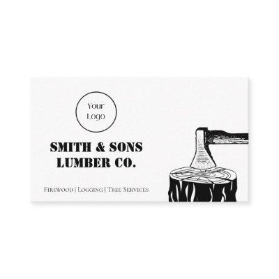 Minimal Black and White Axe Wood Lumber Company