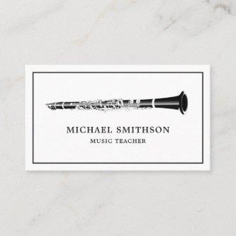 Minimal Black and White Clarinet Music Teacher