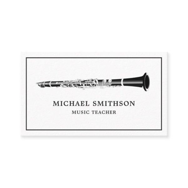 Minimal Black and White Clarinet Music Teacher