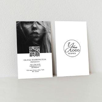 Minimal Black and White Photo QR Code Logo