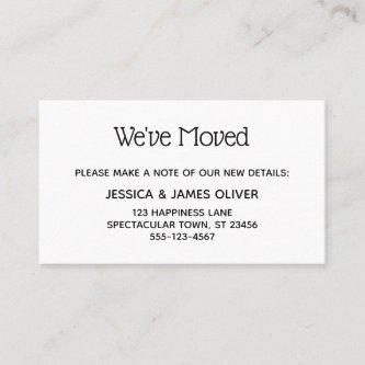 Minimal Black and White "We've Moved" Card