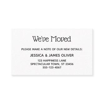 Minimal Black and White "We've Moved" Card