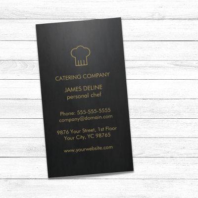 Minimal Black Gold Chef Hat Personal Chef