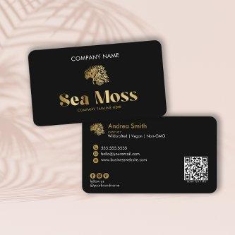 Minimal Black Gold Modern Sea Moss QR Code Event