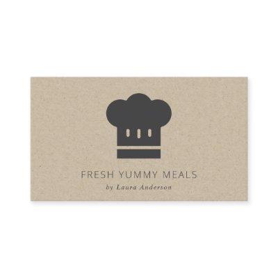 Minimal Black Kraft Modern Chef Hat Catering