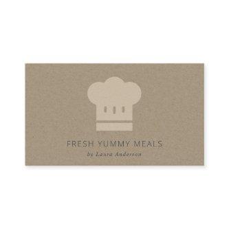 Minimal Black Kraft Modern Chef Hat Catering