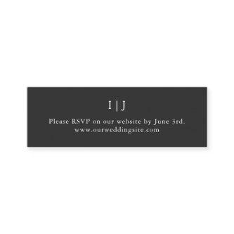 Minimal Black Mini Wedding Website Enclosure Card