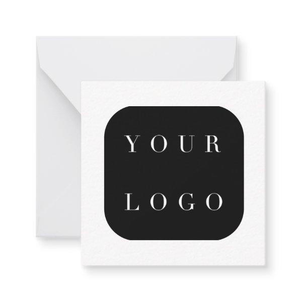 Minimal Black White Company Brand Logo Thank You Note Card