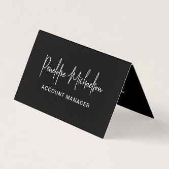 Minimal Black with Modern Lettering and QR Code