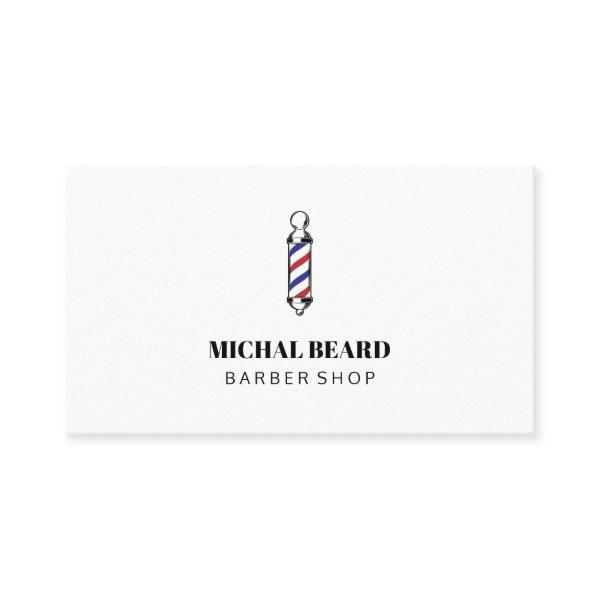 Minimal Blue Red Barber Shop Hair beard