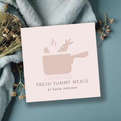 MINIMAL BLUSH PEACH PINK POT MEAL CHEF CATERING SQUARE
