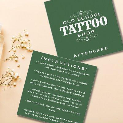Minimal Bold Tattoo Artist Aftercare Instructions Square
