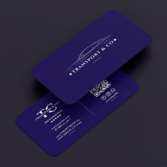 Minimal Car Driver Transport Tour Taxi Dark Blue
