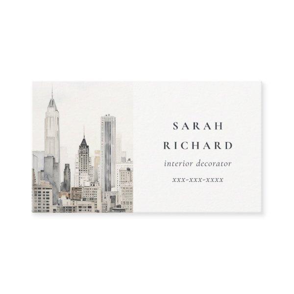 Minimal Chic New York City Skyline Watercolor