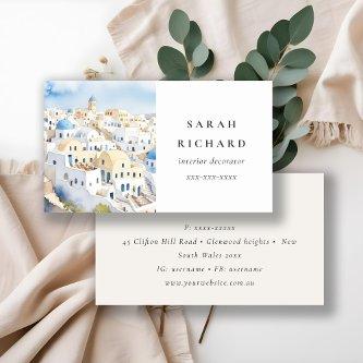 Minimal Chic Santorini Greece Watercolor