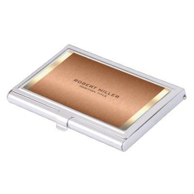 Minimal copper brown & gold metallic texture  case