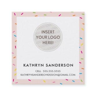 MINIMAL CUSTOM LOGO modern blush pink sprinkles Square