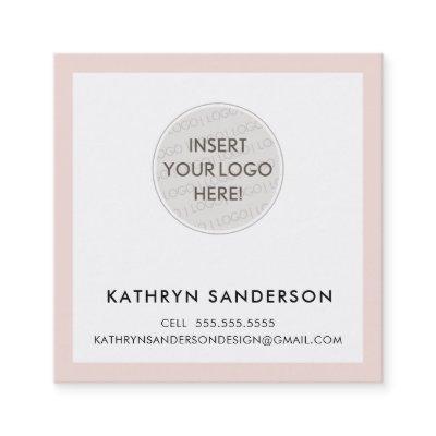 MINIMAL CUSTOM LOGO modern chic blush pink black Square
