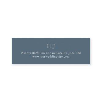 Minimal Dark Dusty Blue Mini Wedding Website Mini